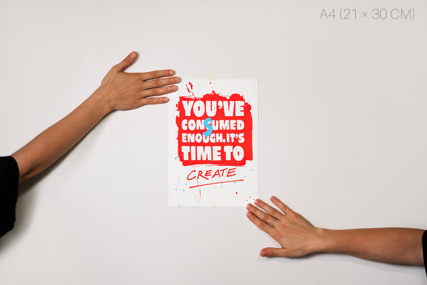 IT’S TIME TO CREATE fine art print displayed on a white wall
